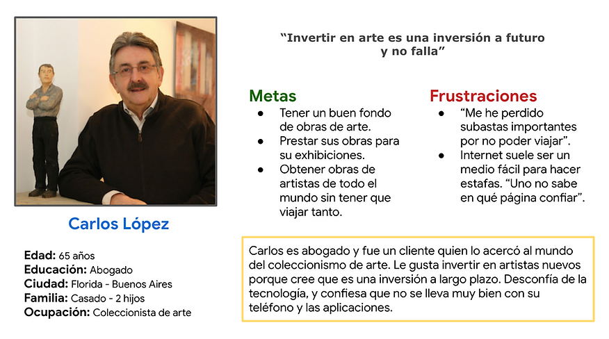 imagen con los datos de una persona (público objetivo del diseño de la app)