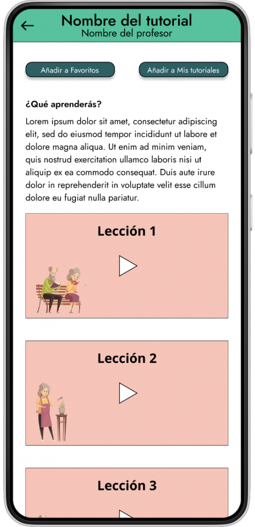 pantalla de tutorial