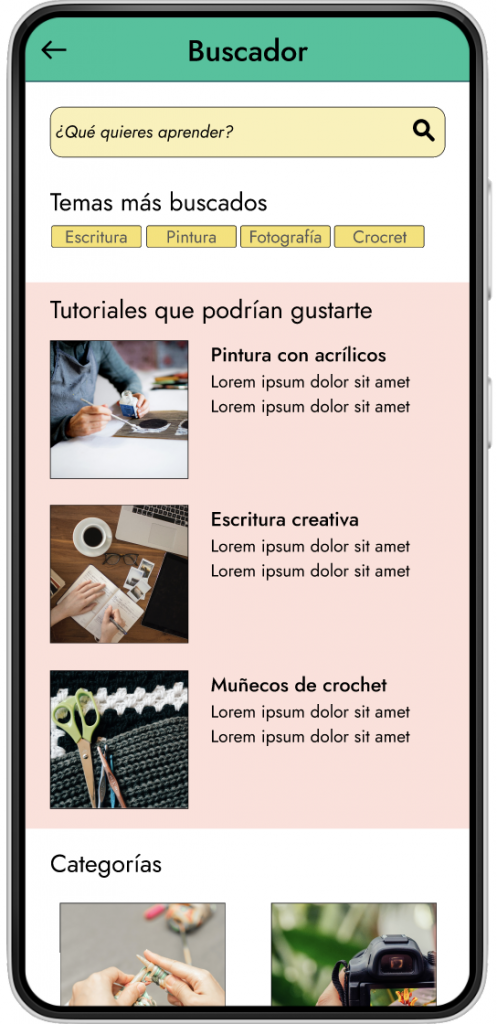 pantalla de buscador