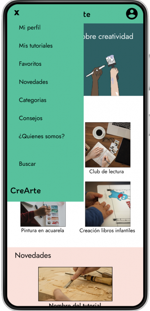 menú desplegable en versión móvil