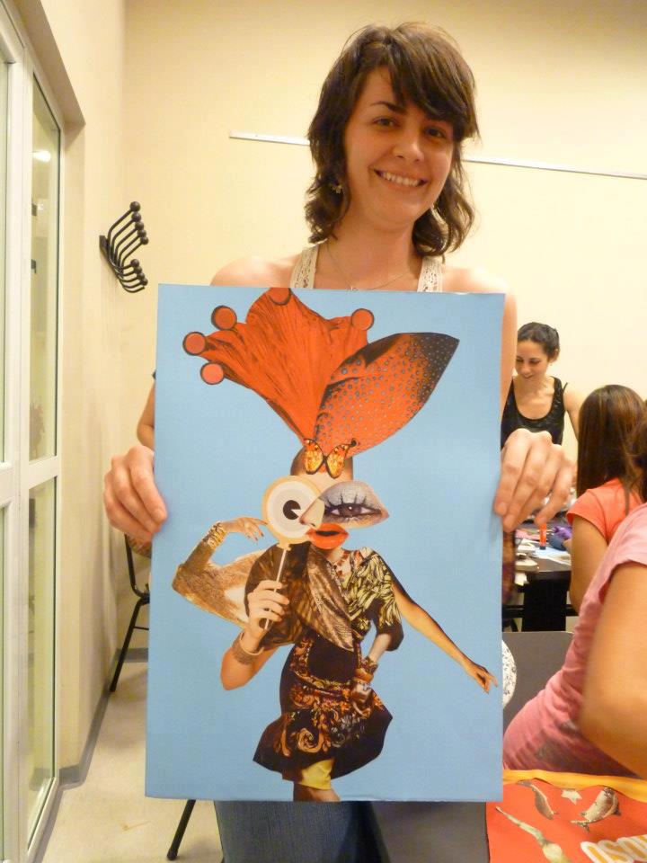 Laura y un collage hecho en 2012